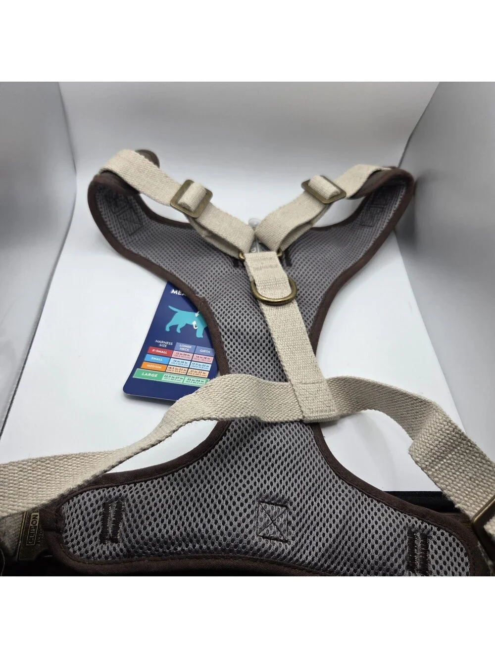 Top Paw Dog Harness Adjustable Waxed Canvas Brown Earthy Large